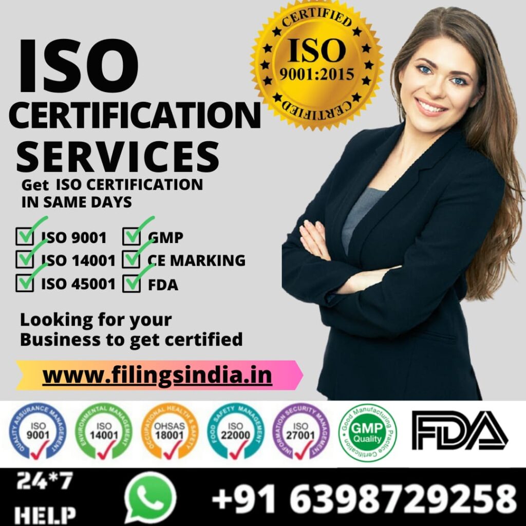 ISO CERTIFICATION FOR BUSINESS / FACTORTY /STARTUPS/COMPANIES